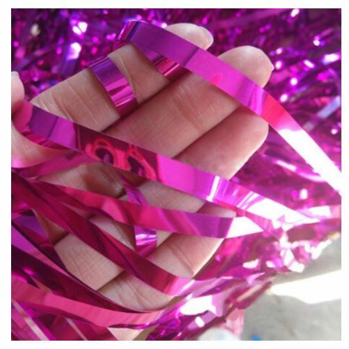 2m Metallic Tinsel Door Curtain Backdrop Foil Kids Party Shiny Black Gold Silver