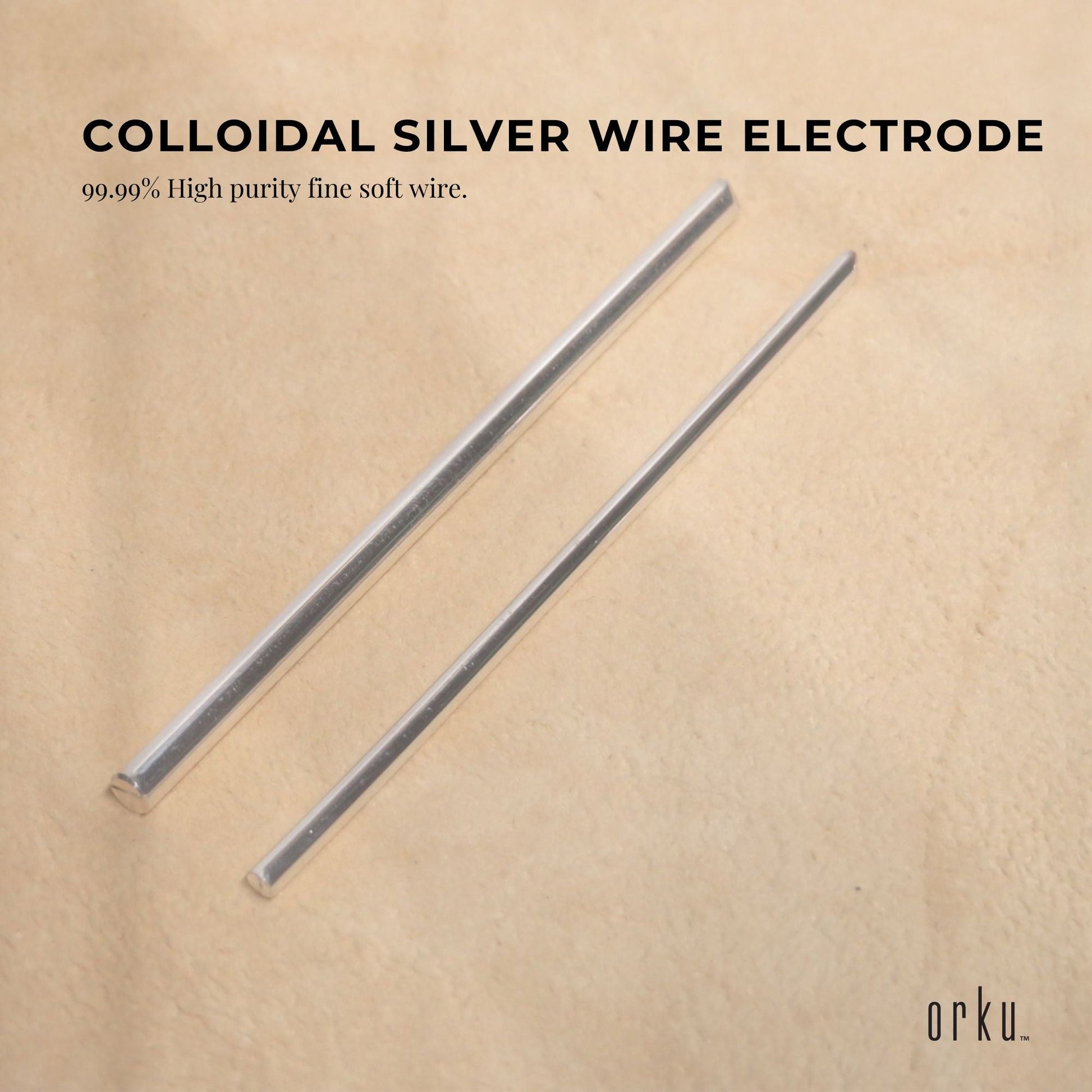 2x 8" Silver Rods 12 Gauge 99.99% High Purity Fine Soft Wire Colloidal Electrode