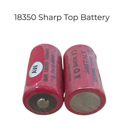 2x AW IMR 18350 Rechargeable Batteries - 700mAh 3.7V Lithium Li-ion Battery