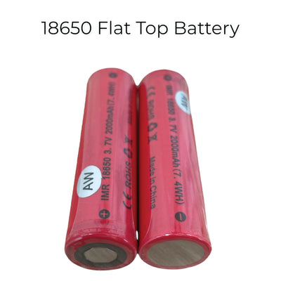 2x AW IMR 18650 Rechargeable Batteries - 2000mAh 3.7V Lithium Li-ion Battery