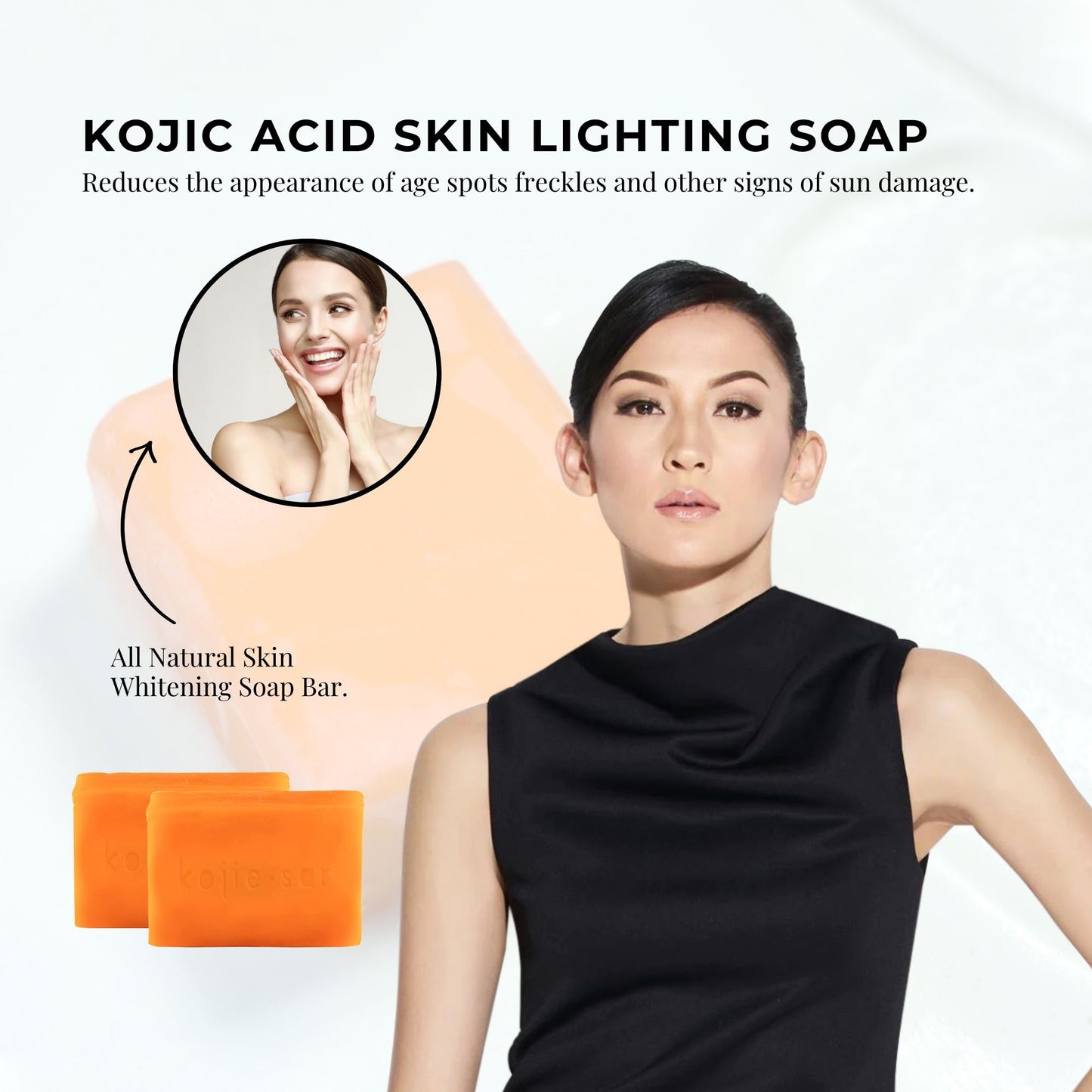 2x Kojie San Soap Bars - 135g Skin Lightening Kojic Acid Natural Original Bar