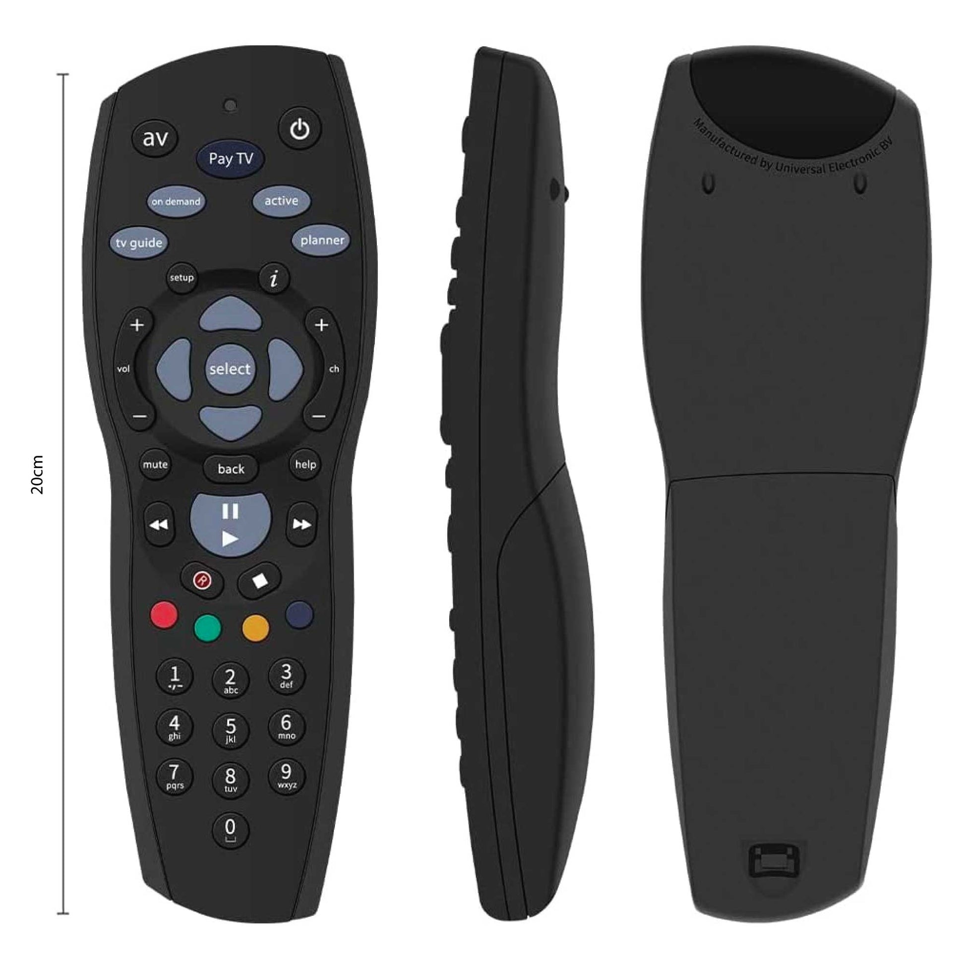 2x PayTV Remote Control Compatible with Foxtel MYSTAR SKY NEW ZEALAND - Black