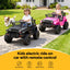 2x Rigo Electric Kids Ride On Car Black Pink Off-Road Ride-On Toy with Remote Control Horn Music