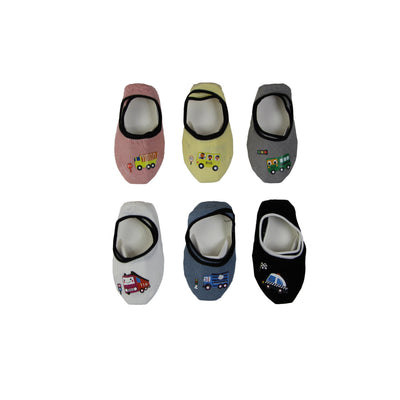 3 Pairs X Baby Kids Toddler Footlets Boys Cars & Trucks Cotton Anti Slip Socks