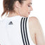 3 x Adidas Womens White/Black Mh 3-Stripes Active Training Tank Top