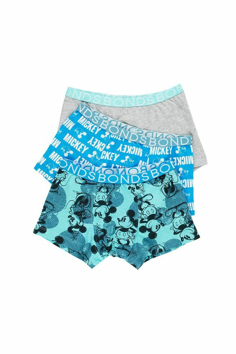 3 x Bonds Boys Disney Mickey Mouse Trunks - Kids Underwear