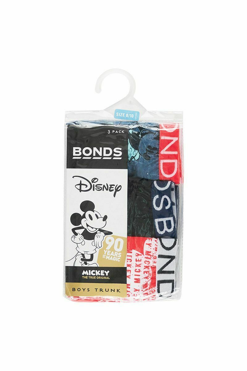 3 x Bonds Boys Disney Mickey Mouse Trunks - Kids Underwear