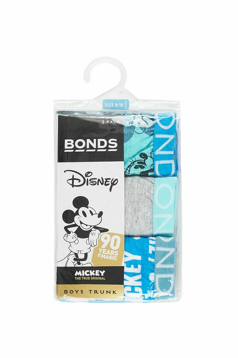3 x Bonds Boys Disney Mickey Mouse Trunks - Kids Underwear