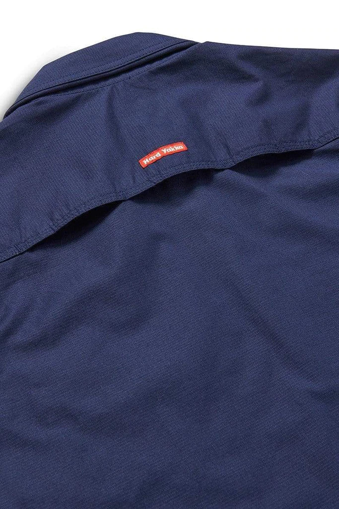 3 x Mens Hard Yakka Flex Ripstop Long Sleeve Shirt Work Wear Navy Y04305