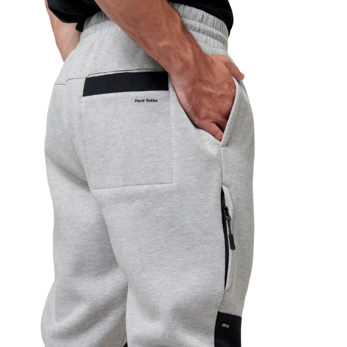 3 x Mens Hard Yakka Xtreme Jogger Fleece Trackie Pant Grey