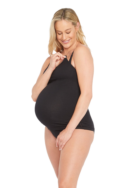 3 x Womens Bonds Maternity Hidden Support Singlet Pregnancy Bumps Black