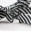 Mens Black & White Diagonal Striped Bow Tie