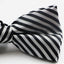 Mens Black & White Diagonal Striped Bow Tie