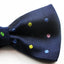 Mens Navy With Coloured Polka Dots Patterned Bow Tie