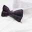 Mens Purple & Black With Red & White Silver Squares Patterned Bow Tie