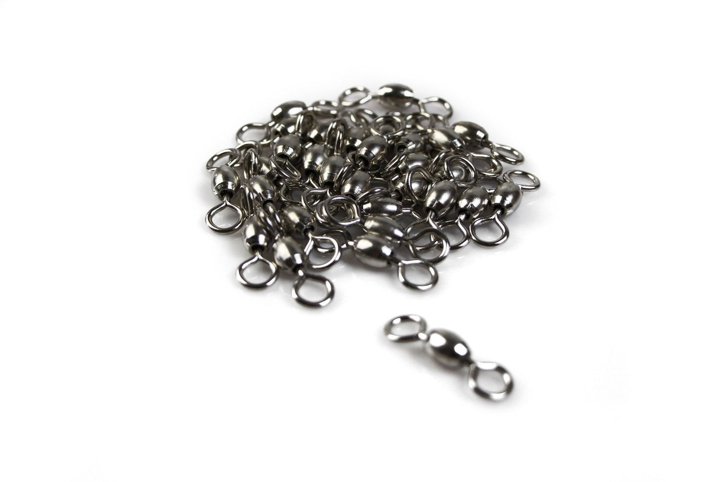 300Pcs X Silver Brass Barrel Fishing Swivel Ball Bearing Tackle Swivels