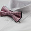 Mens Pink With Black Polka Dot Patterned Bow Tie