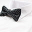 Mens Black With Silver Zig Zag Patterned Bow Tie