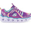 Kids Skechers Heart Lights Rainbow Lux Purple/Multi Girls Light Up Sneakers