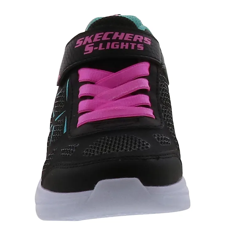 Kids Skechers Glimmer Kicks - Fresh Glow Black Comfy Running Shoes