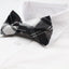 Mens Black And White Patterned Cotton Bow Tie