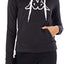 Kappa Womens Logo Zeleril Slim Black/White Hoodie Performance Jumper