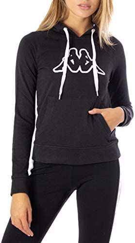 Kappa Womens Logo Zeleril Slim Black/White Hoodie Performance Jumper