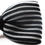 Mens Black & White Horizontal Stripe Knitted Bow Tie