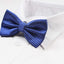 Mens Dark Blue Plain Coloured Bow Tie With White Polka Dots