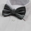 Mens Dark Silver Plain Coloured Checkered Bow Tie