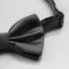 Mens Dark Silver Plain Coloured Checkered Bow Tie