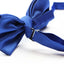 Mens Blue Plain Coloured Checkered Bow Tie