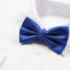 Mens Blue Plain Coloured Checkered Bow Tie