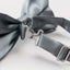 Mens Grey Solid Plain Colour Bow Tie