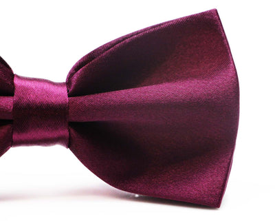 Mens Burgundy Solid Plain Colour Bow Tie