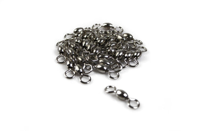 30Pcs X Silver Brass Barrel Fishing Swivel Ball Bearing Tackle Swivels
