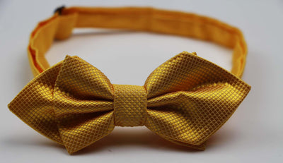 Mens Yellow Diamond Shaped Checkered Bow Tie