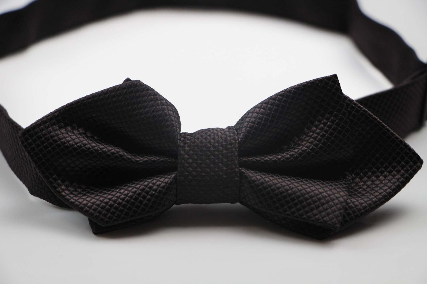 Mens Dark Brown Diamond Shaped Checkered Bow Tie