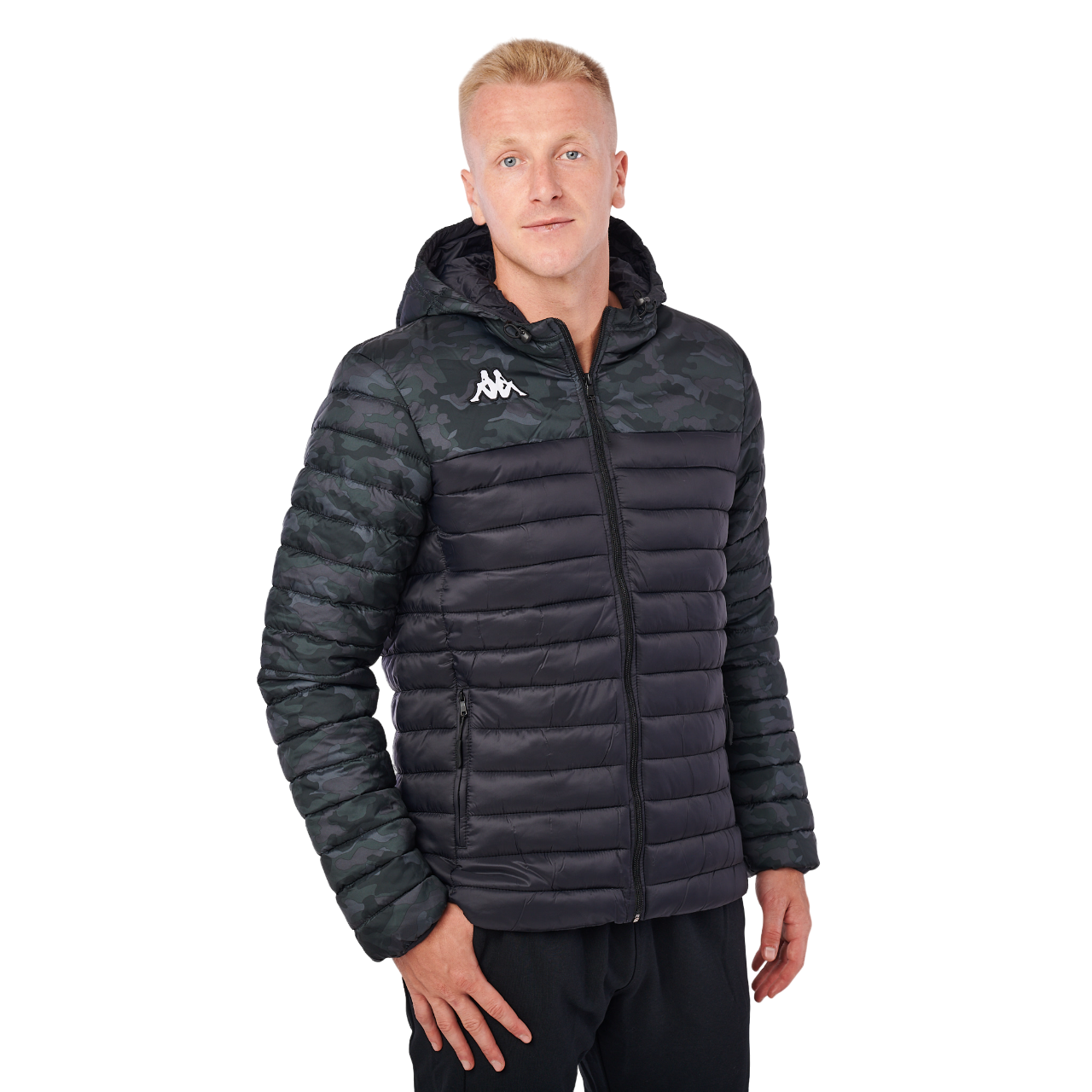 Kappa Mens Training Lamezio Black Camouflage Peformance Jacket