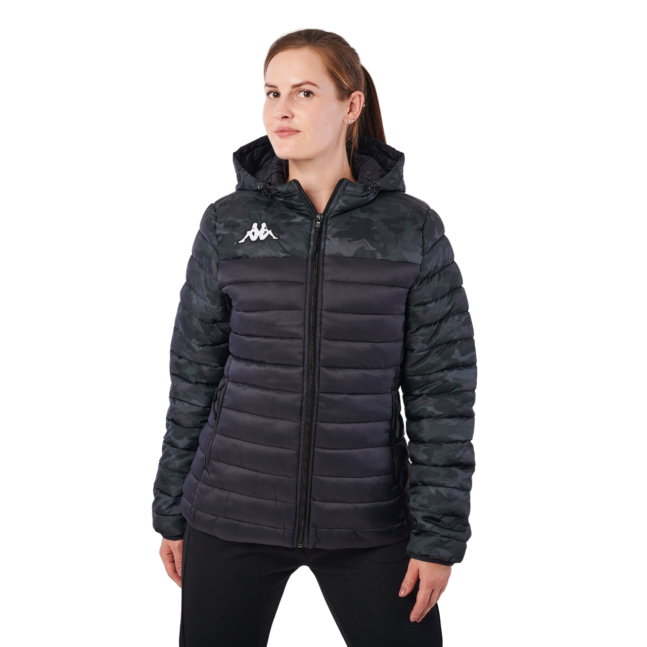 Kappa Womens Training Lamezia Black Camouflage Peformance Jacket