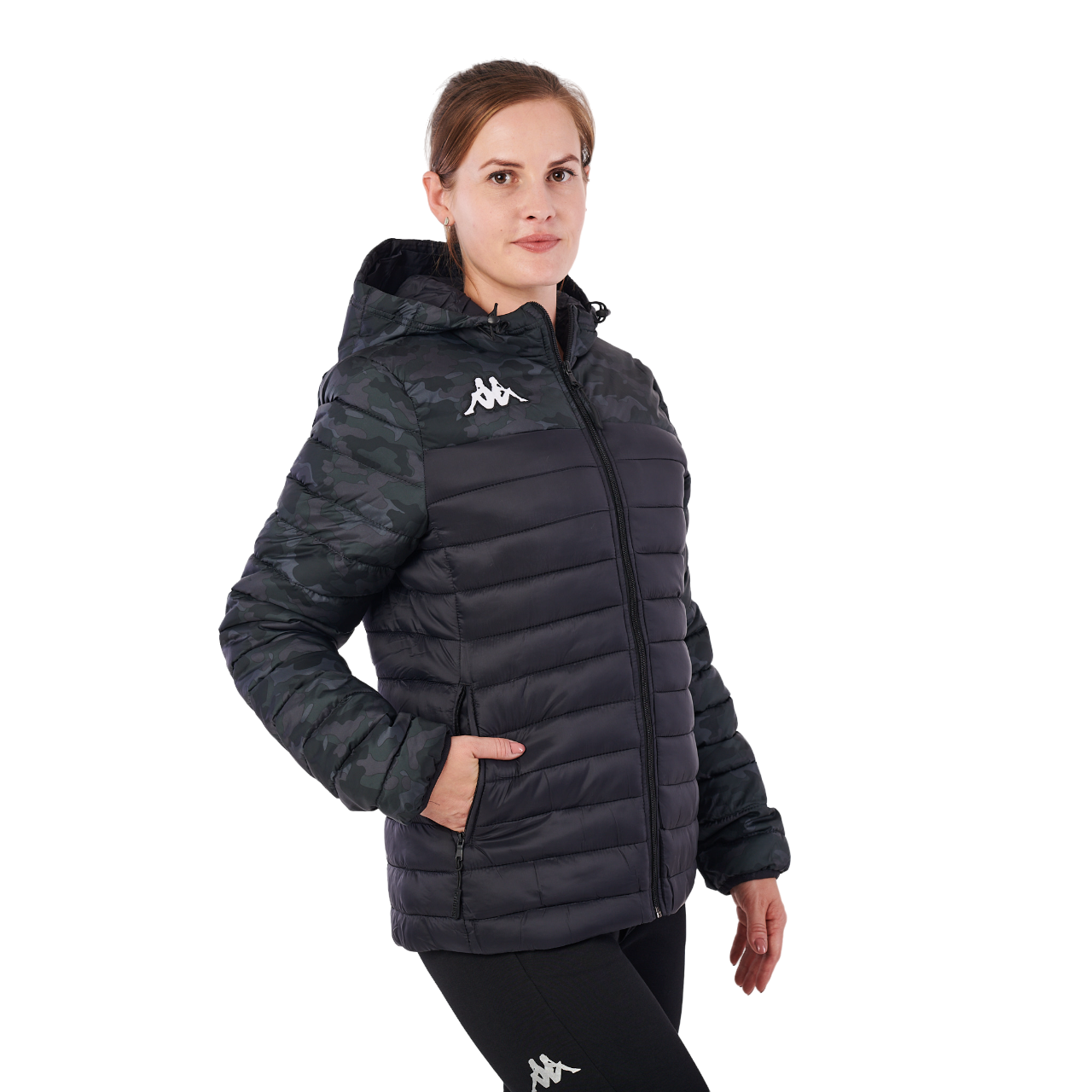 Kappa Womens Training Lamezia Black Camouflage Peformance Jacket