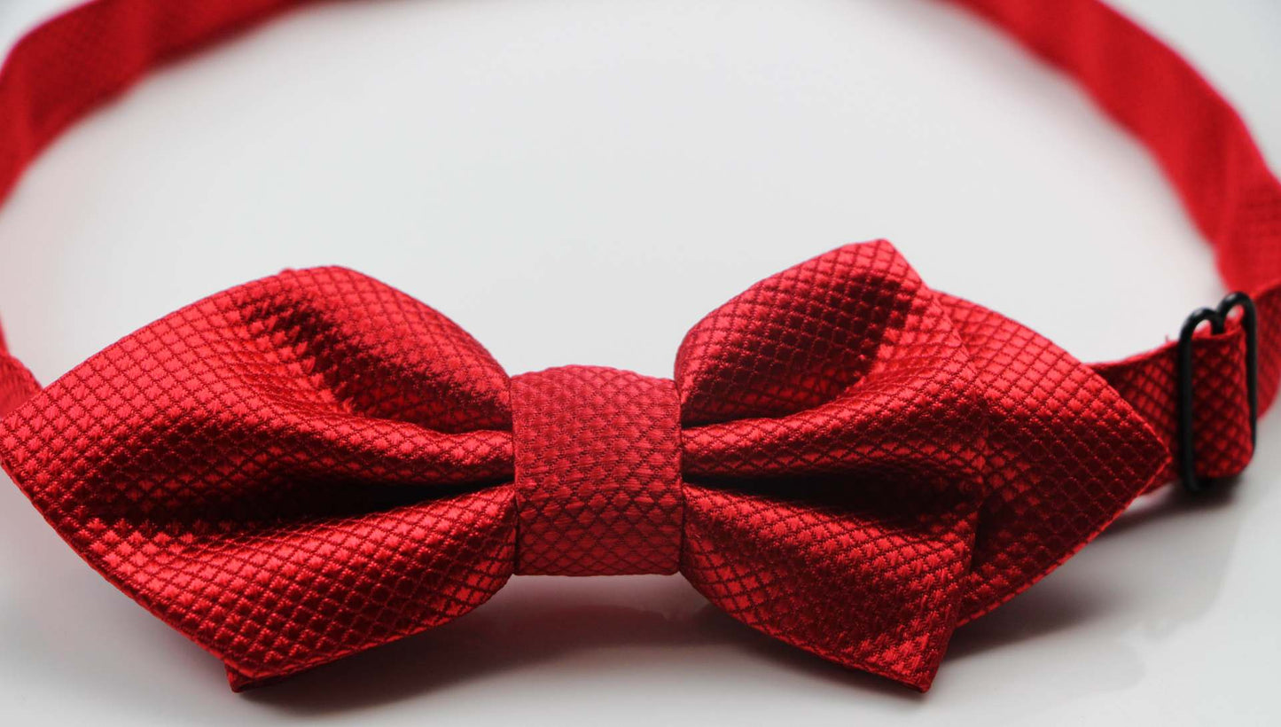 Mens Red Orange Diamond Shaped Checkered Bow Tie