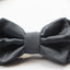 Mens Gunmetal Diamond Shaped Checkered Bow Tie