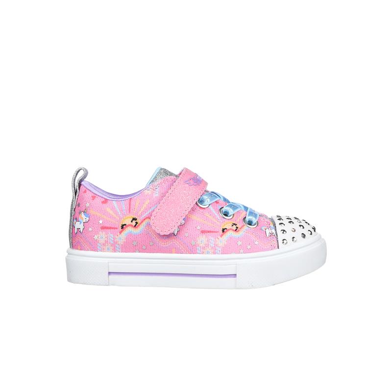 Infant Toddlers Skechers Twinkle Sparks - Unicorn Sunshine Pink/Multi Comfy Walking Shoe