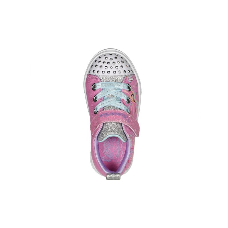 Infant Toddlers Skechers Twinkle Sparks - Unicorn Sunshine Pink/Multi Comfy Walking Shoe