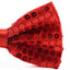 Mens Red Sequin Patterned Bow Tie