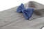 Mens Cornflower Plain Coloured Bow Tie With White Polka Dots