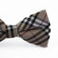 Mens Coffee Plaid Patterned Bow Tie