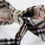 Mens Coffee Plaid Patterned Bow Tie