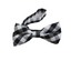 Mens White & Black Large Checkered Patterned Bow Tie